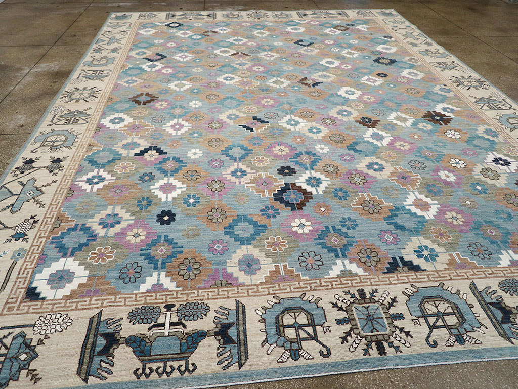 Modern East Turkestan Khotan Room Size Carpet, No.33226 - Galerie Shabab
