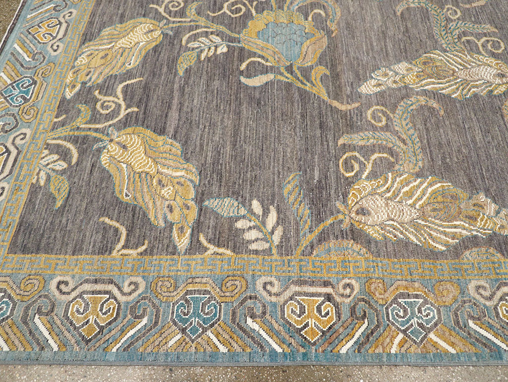 Modern East Turkestan Khotan Room Size Carpet, No.33227 - Galerie Shabab