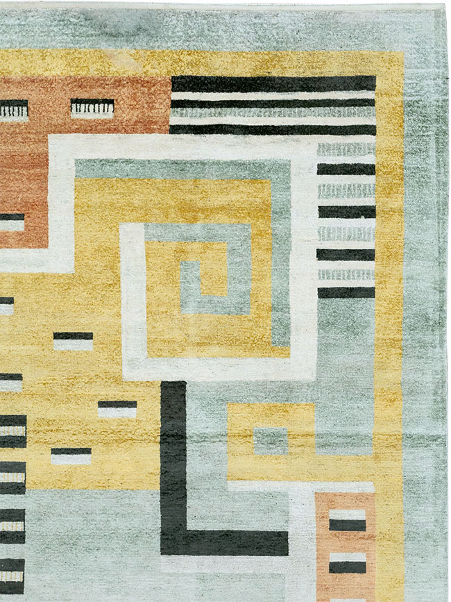 Modern East Turkestan Silk Khotan Room Size Carpet, No.33230 - Galerie Shabab