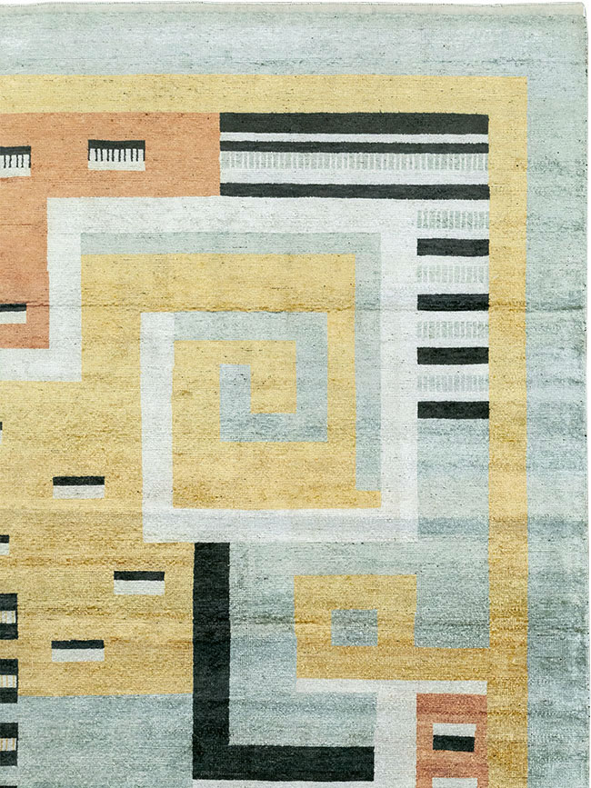 Modern East Turkestan Silk Khotan Room Size Carpet, No.33230 - Galerie Shabab