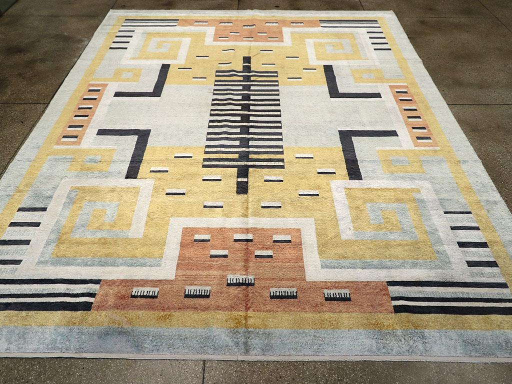 Modern East Turkestan Silk Khotan Room Size Carpet, No.33230 - Galerie Shabab