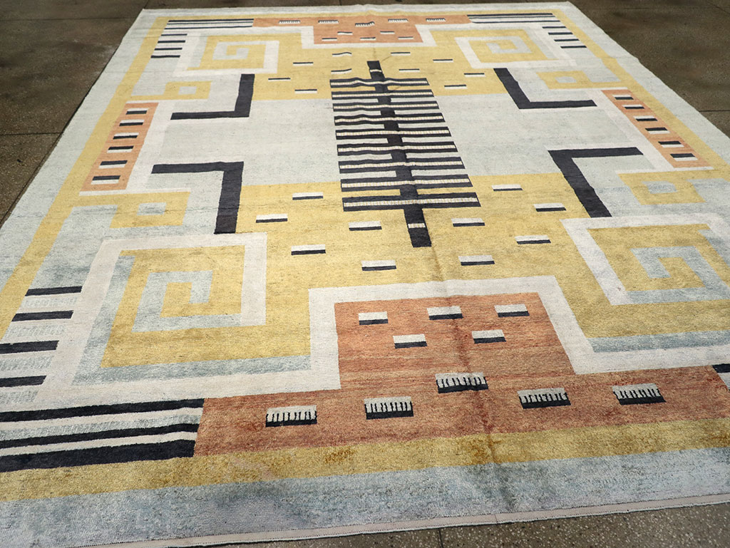 Modern East Turkestan Silk Khotan Room Size Carpet, No.33230 - Galerie Shabab