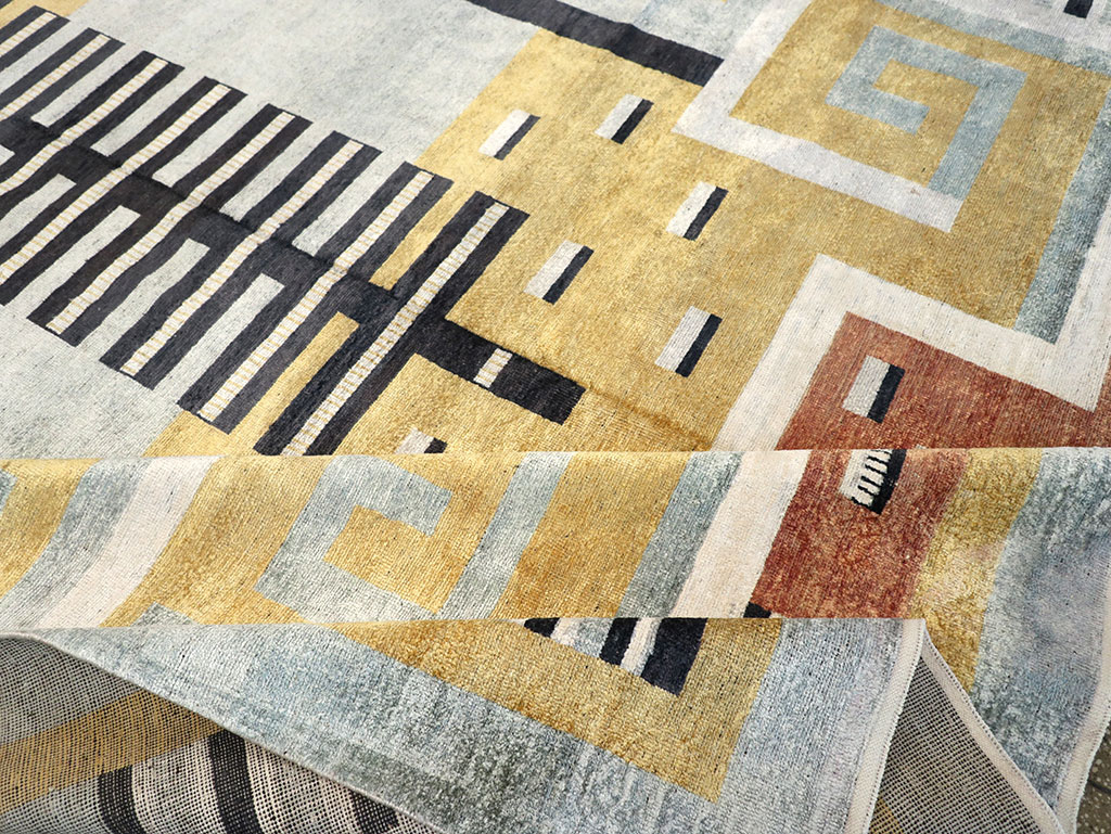 Modern East Turkestan Silk Khotan Room Size Carpet, No.33230 - Galerie Shabab