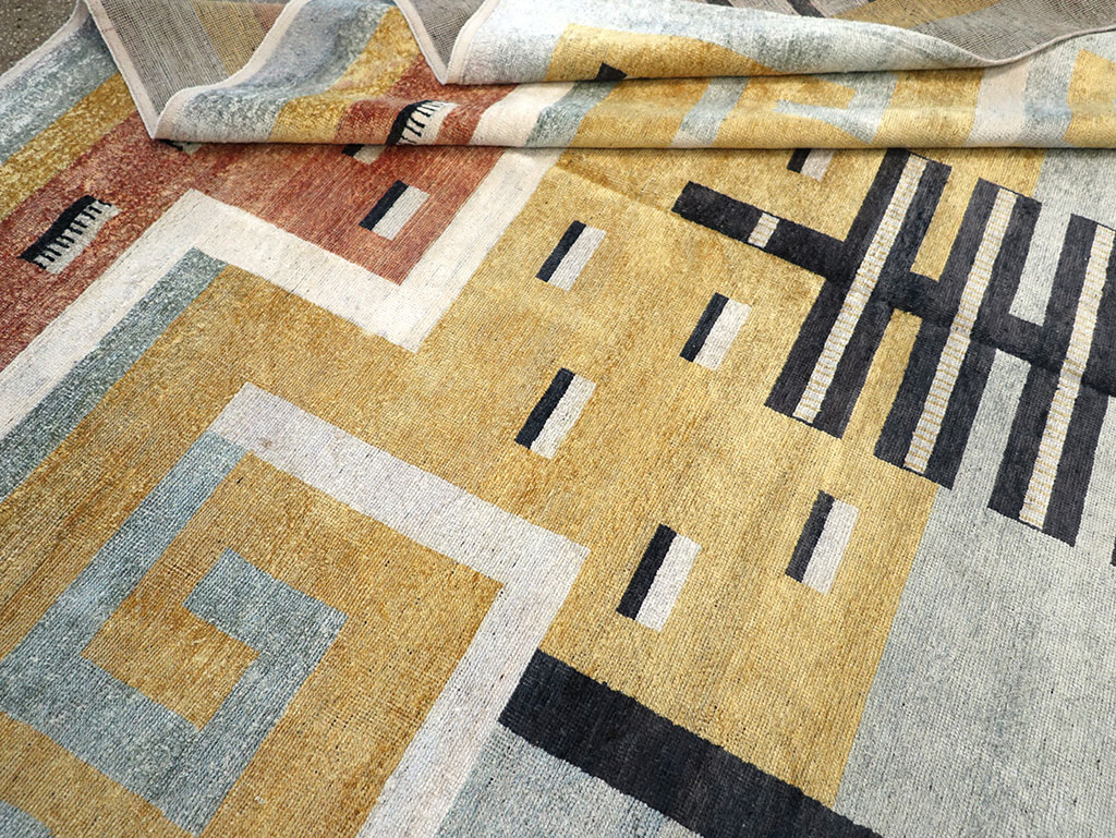 Modern East Turkestan Silk Khotan Room Size Carpet, No.33230 - Galerie Shabab