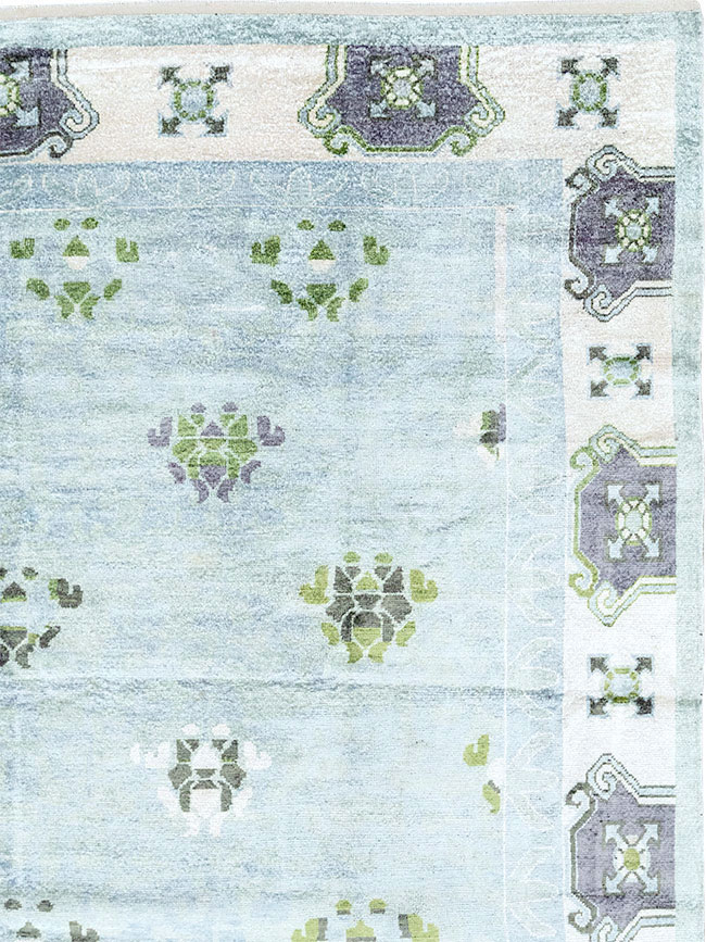 Modern East Turkestan Silk Khotan Room Size Carpet, No.33231 - Galerie Shabab
