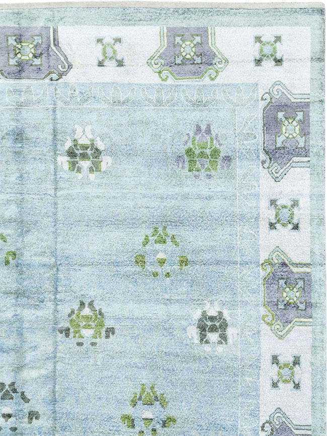Modern East Turkestan Silk Khotan Room Size Carpet, No.33231 - Galerie Shabab