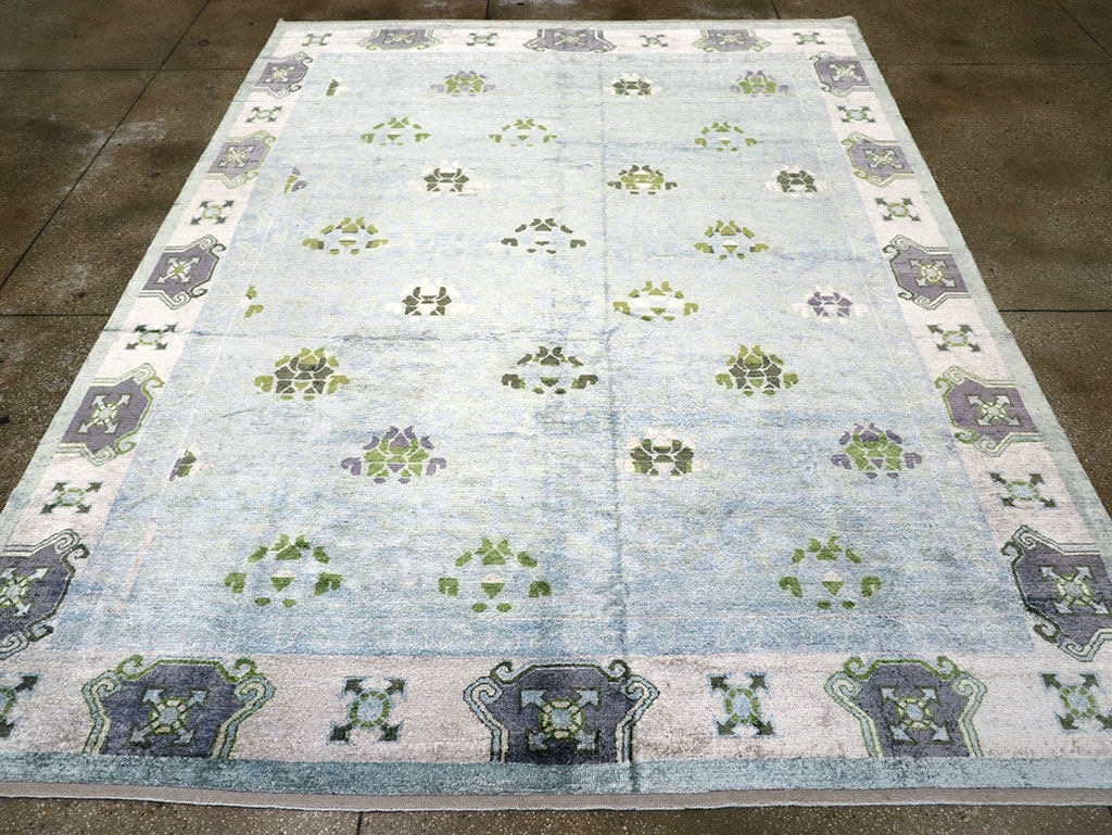 Modern East Turkestan Silk Khotan Room Size Carpet, No.33231 - Galerie Shabab