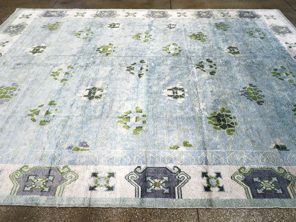 Modern East Turkestan Silk Khotan Room Size Carpet, No.33231 - Galerie Shabab