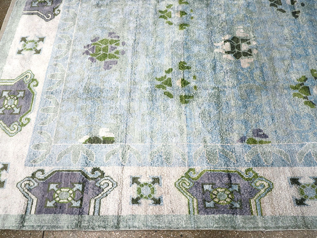 Modern East Turkestan Silk Khotan Room Size Carpet, No.33231 - Galerie Shabab