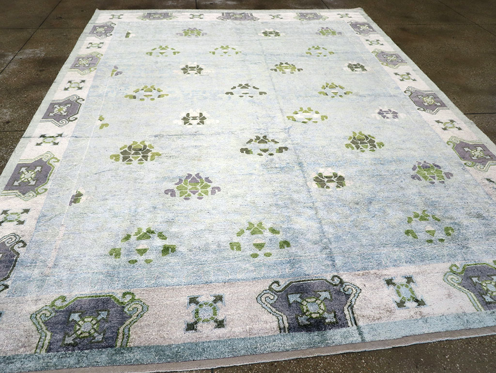 Modern East Turkestan Silk Khotan Room Size Carpet, No.33231 - Galerie Shabab