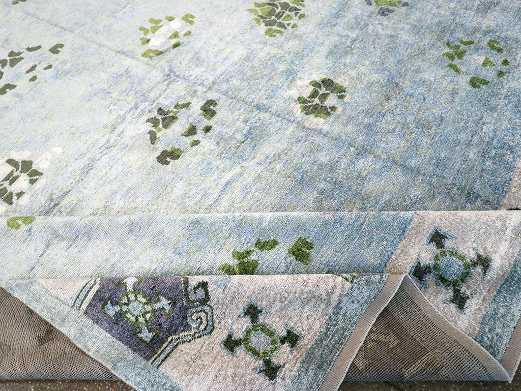 Modern East Turkestan Silk Khotan Room Size Carpet, No.33231 - Galerie Shabab