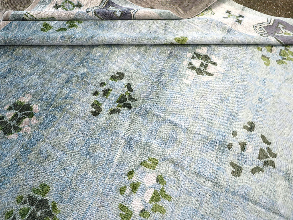 Modern East Turkestan Silk Khotan Room Size Carpet, No.33231 - Galerie Shabab