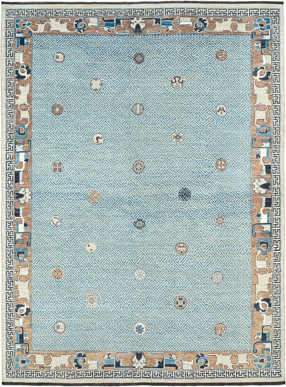 Modern East Turkestan Khotan Room Size Carpet, No.33232 - Galerie Shabab