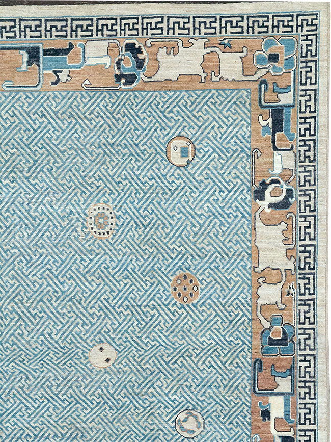Modern East Turkestan Khotan Room Size Carpet, No.33232 - Galerie Shabab