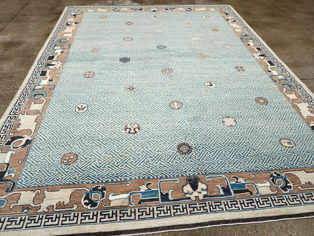 Modern East Turkestan Khotan Room Size Carpet, No.33232 - Galerie Shabab