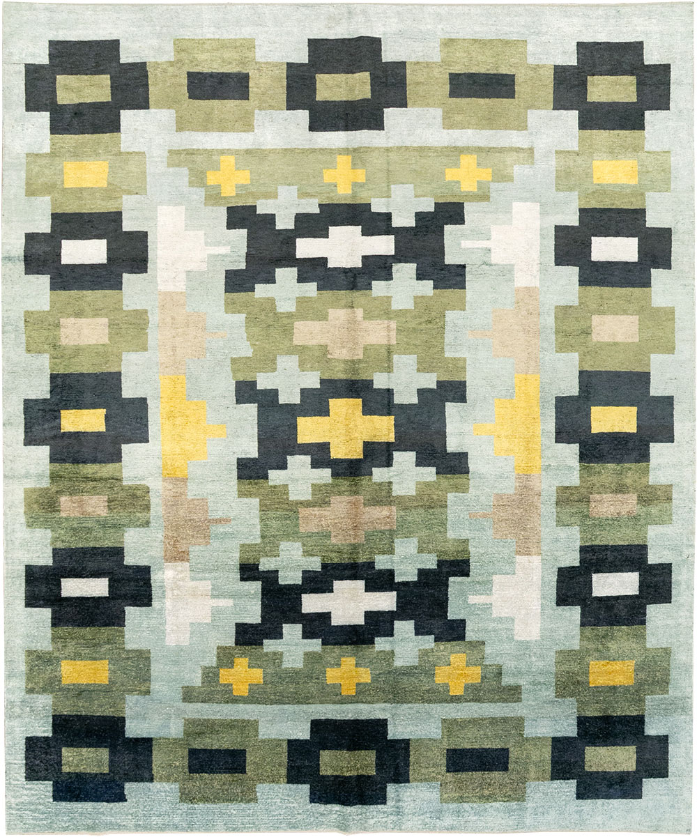 Modern East Turkestan Silk Khotan Room Size Carpet, No.33233 - Galerie Shabab