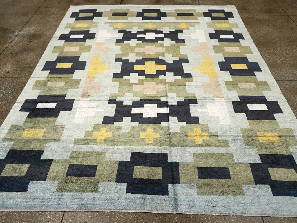 Modern East Turkestan Silk Khotan Room Size Carpet, No.33233 - Galerie Shabab