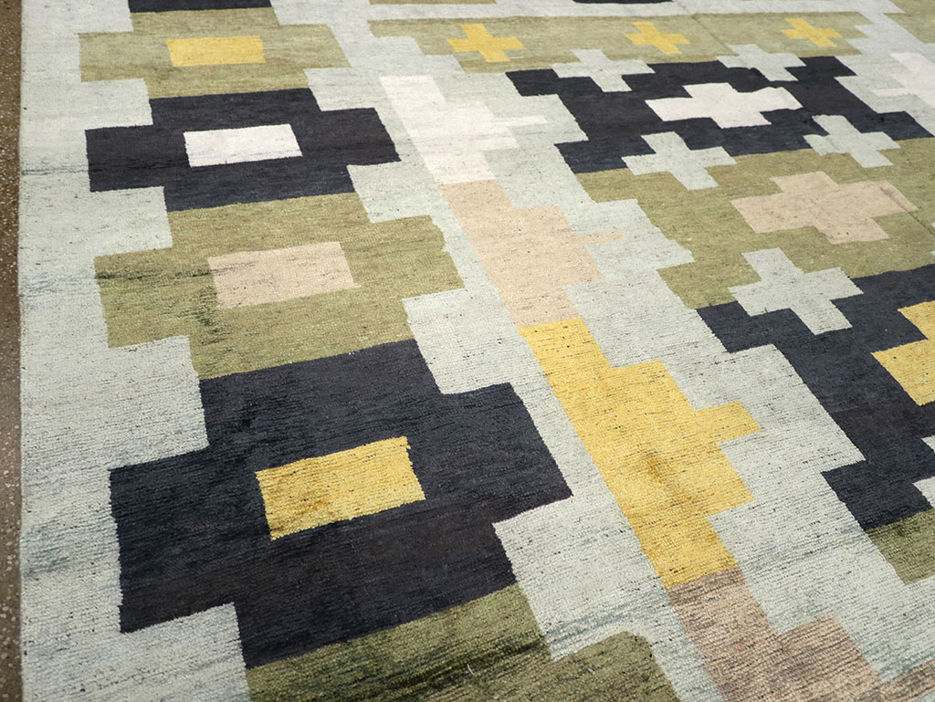 Modern East Turkestan Silk Khotan Room Size Carpet, No.33233 - Galerie Shabab