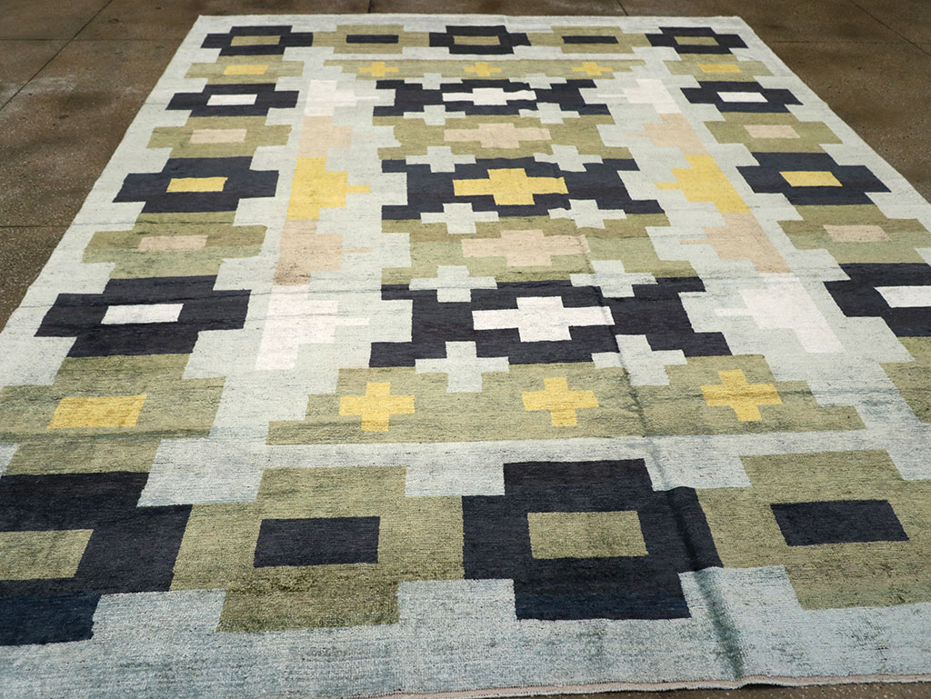 Modern East Turkestan Silk Khotan Room Size Carpet, No.33233 - Galerie Shabab