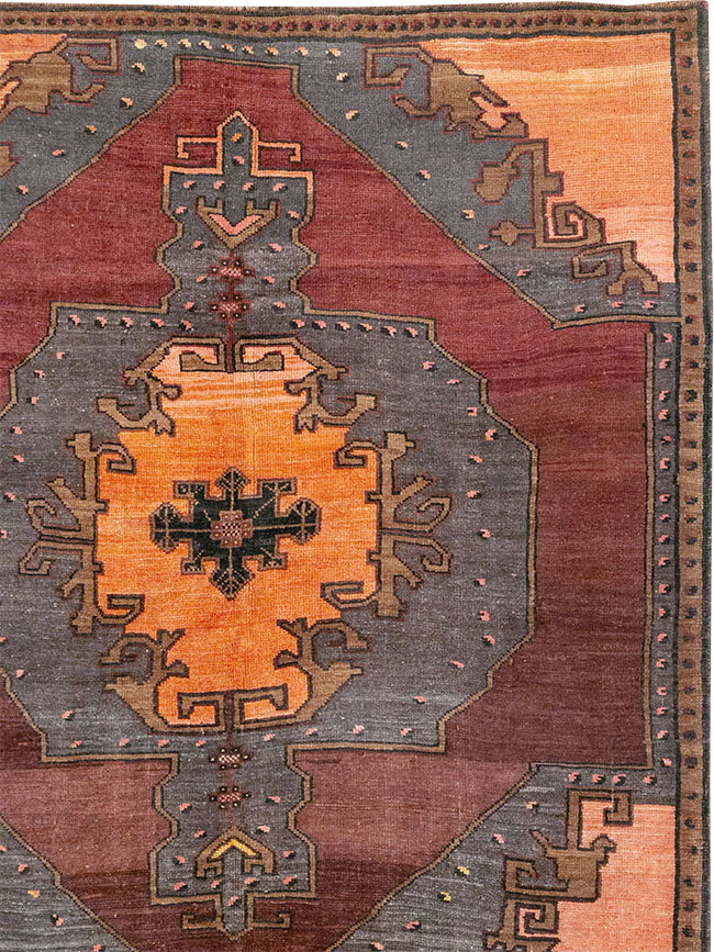 Vintage Turkish Anatolian Large Square Room Size Carpet, No.33254 - Galerie Shabab