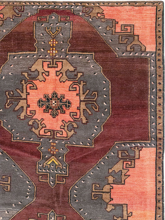 Vintage Turkish Anatolian Large Square Room Size Carpet, No.33254 - Galerie Shabab