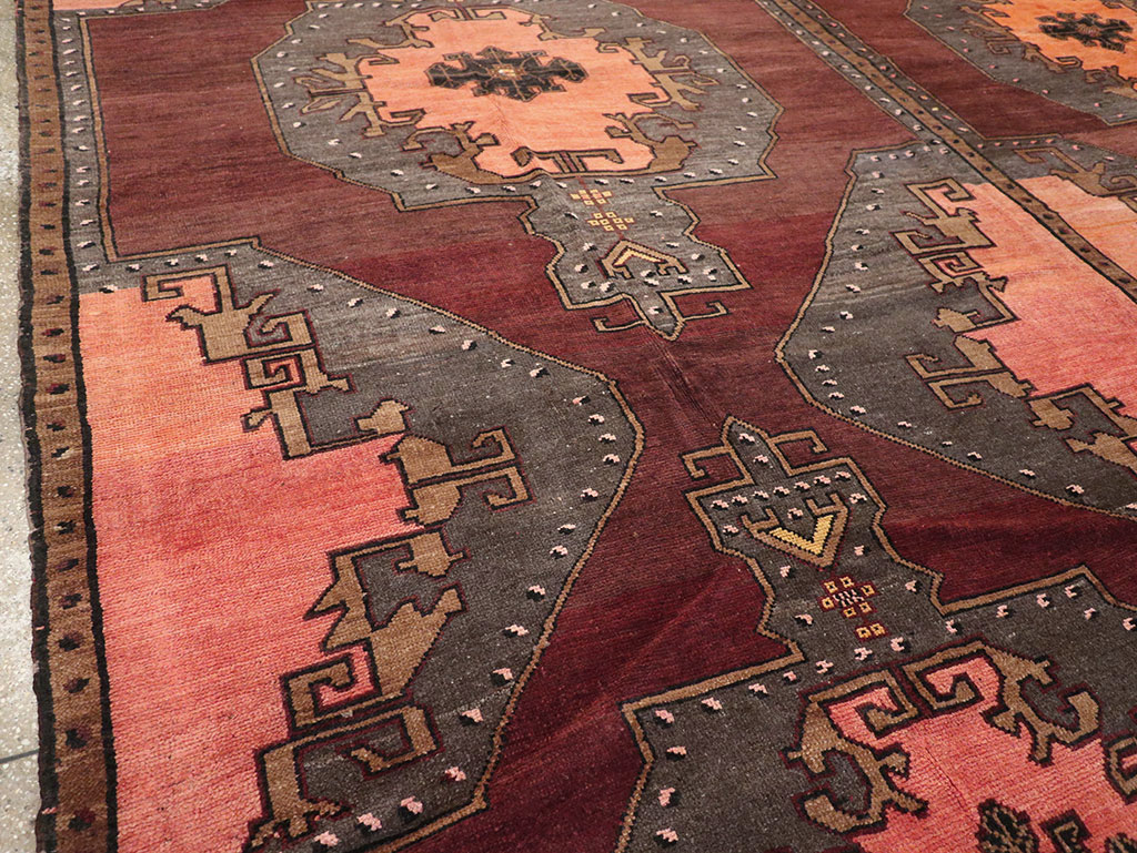 Vintage Turkish Anatolian Large Square Room Size Carpet, No.33254 - Galerie Shabab