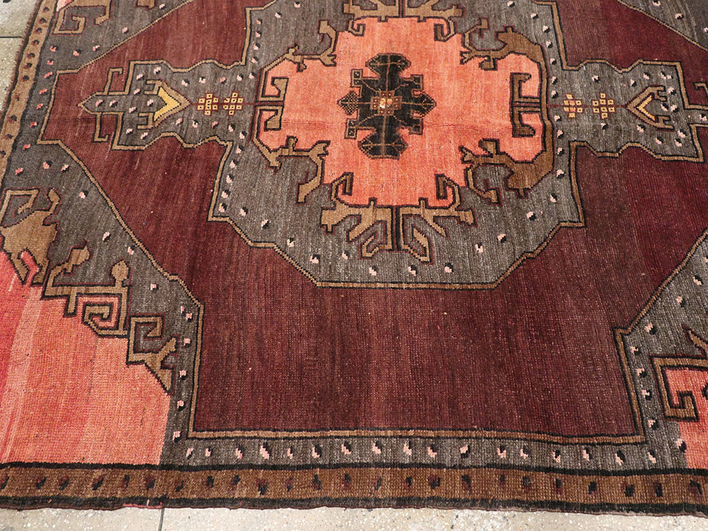 Vintage Turkish Anatolian Large Square Room Size Carpet, No.33254 - Galerie Shabab