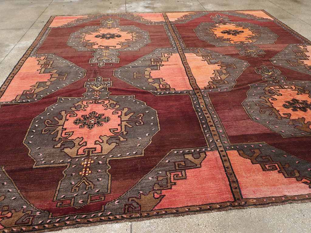 Vintage Turkish Anatolian Large Square Room Size Carpet, No.33254 - Galerie Shabab
