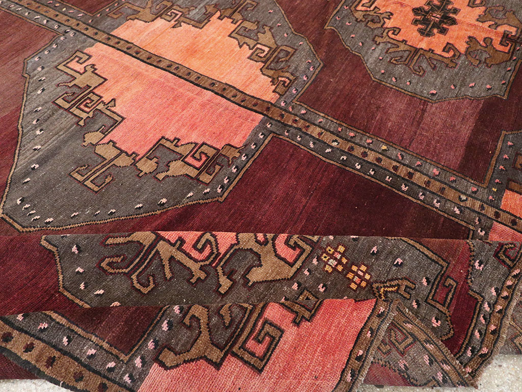 Vintage Turkish Anatolian Large Square Room Size Carpet, No.33254 - Galerie Shabab