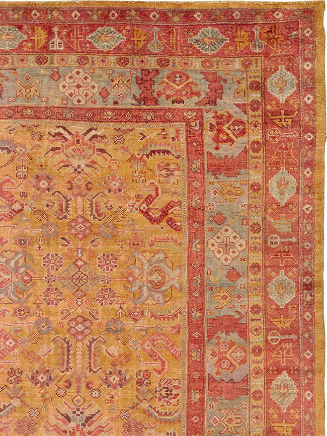 Antique Turkish Oushak Square Room Size Carpet, No.33262 - Galerie Shabab