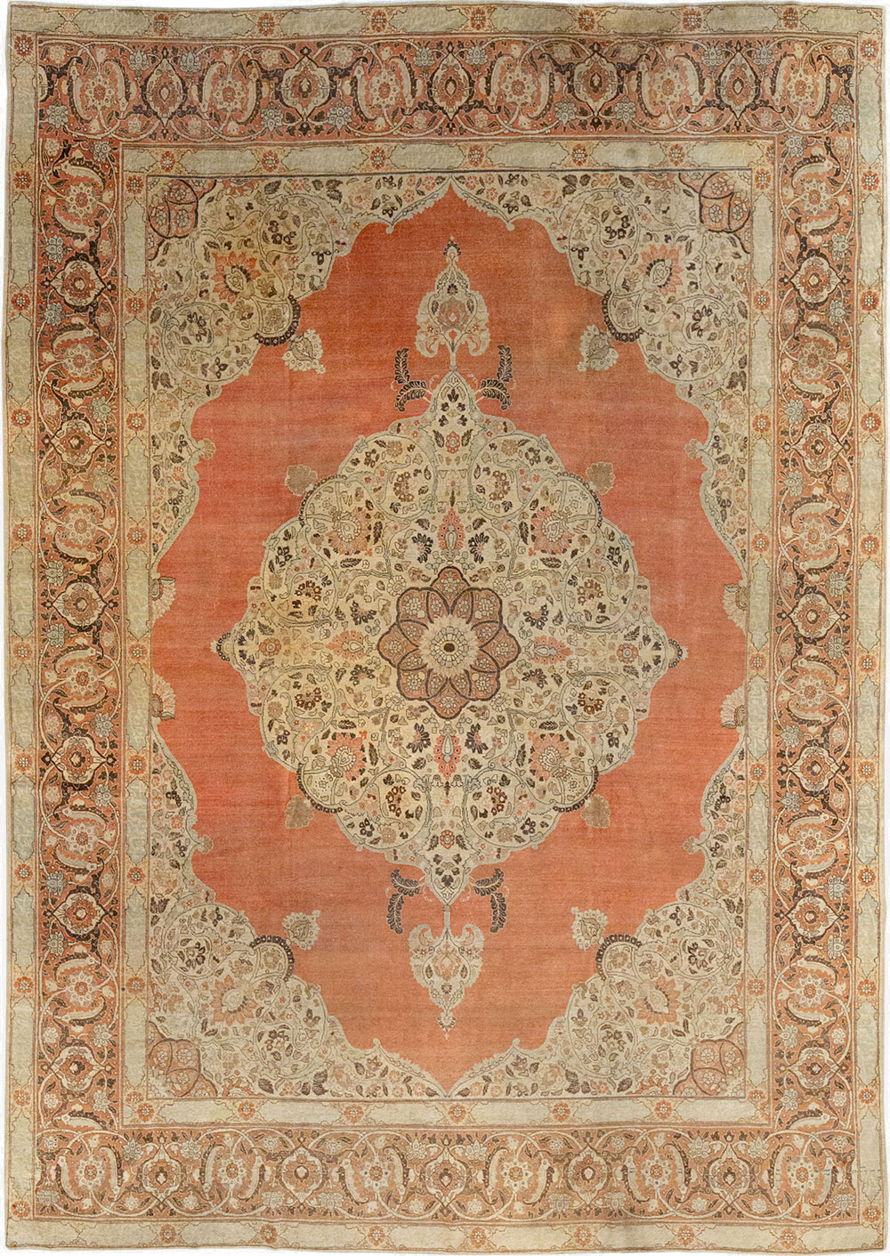 Antique Persian Tabriz Room Size Carpet, No.33263 - Galerie Shabab