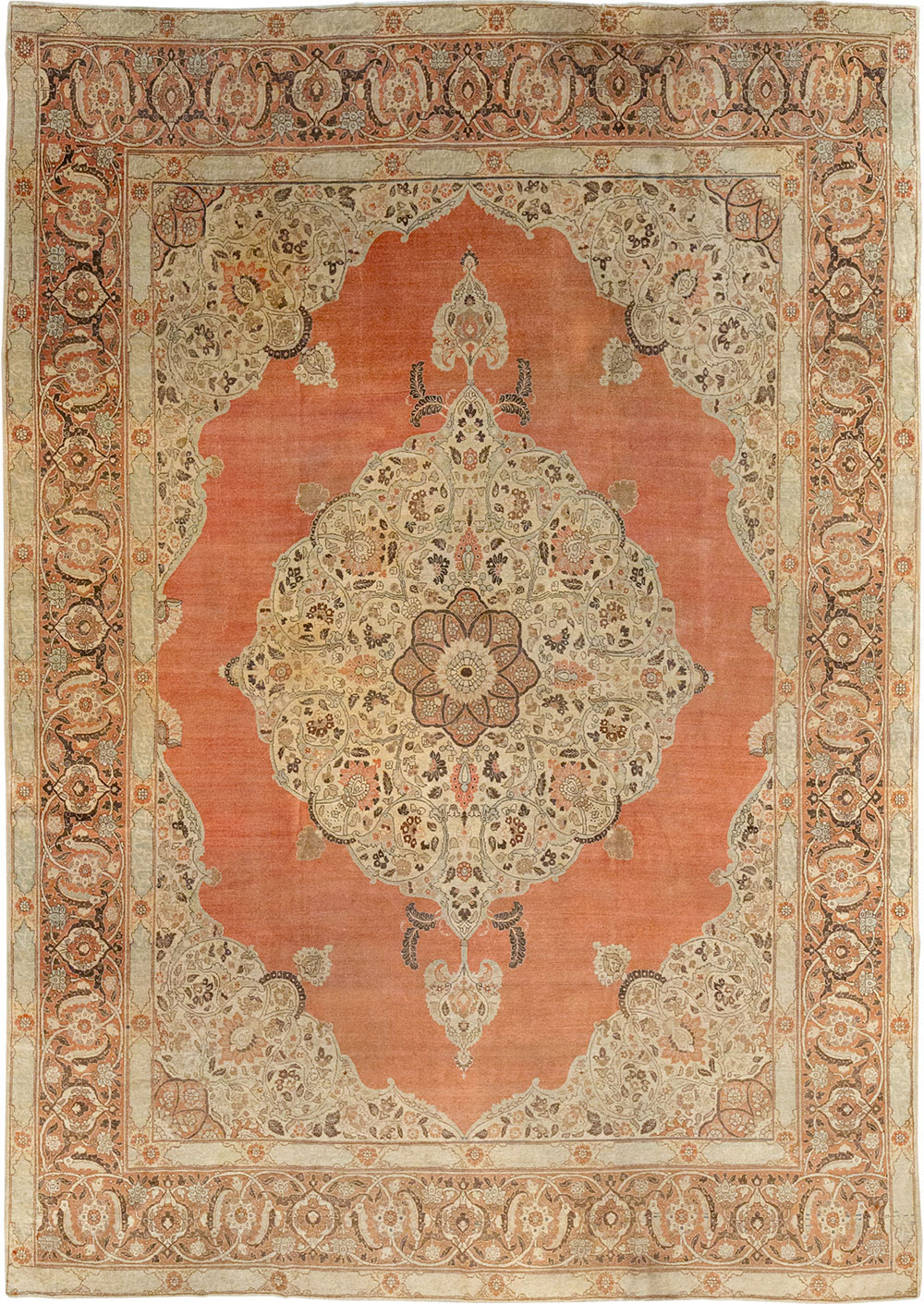 Antique Persian Tabriz Room Size Carpet, No.33263 - Galerie Shabab
