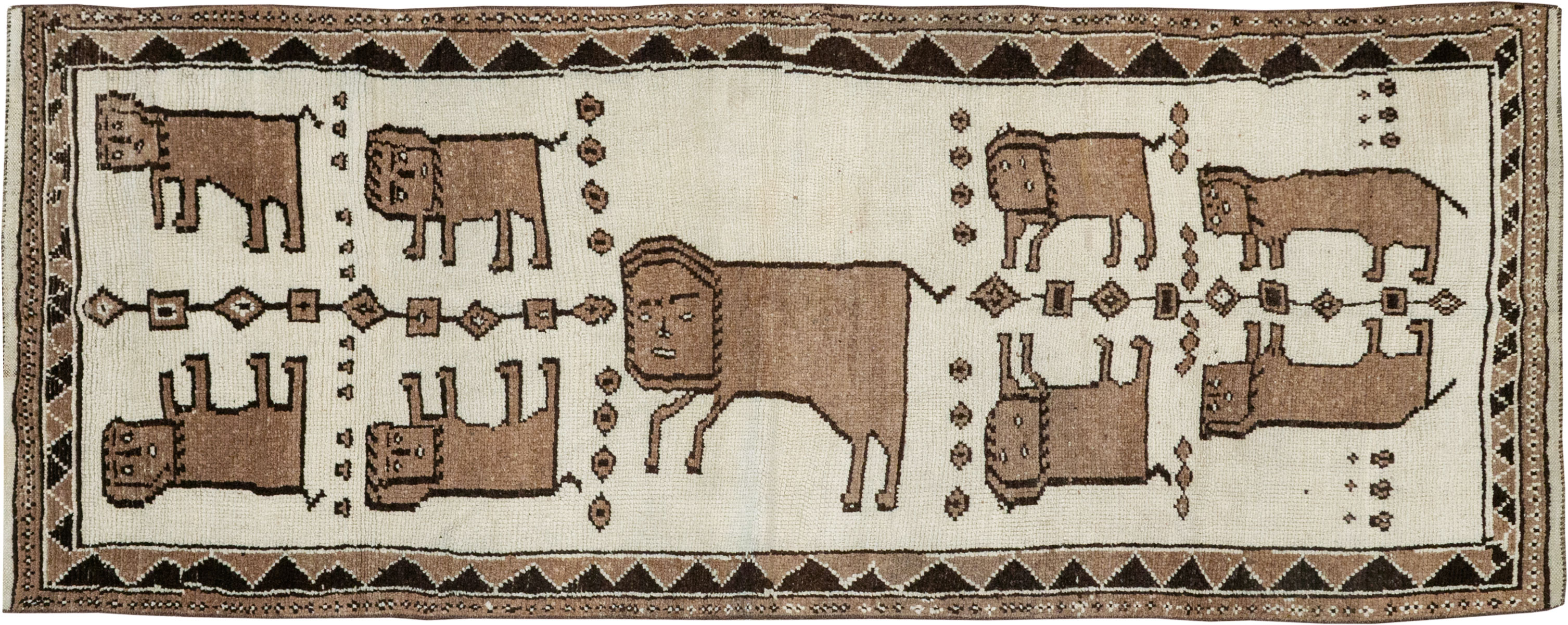 Vintage Turkish Anatolian Pictorial Runner, No.33265 - Galerie Shabab