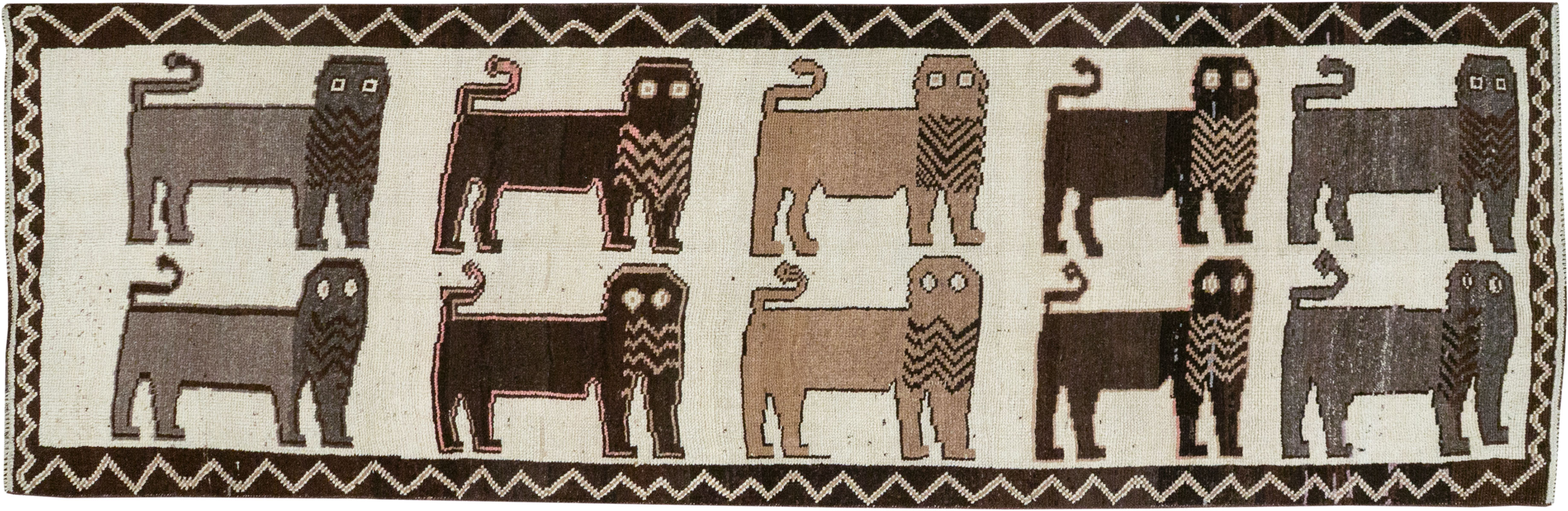 Vintage Turkish Anatolian Pictorial Runner, No.33266 - Galerie Shabab