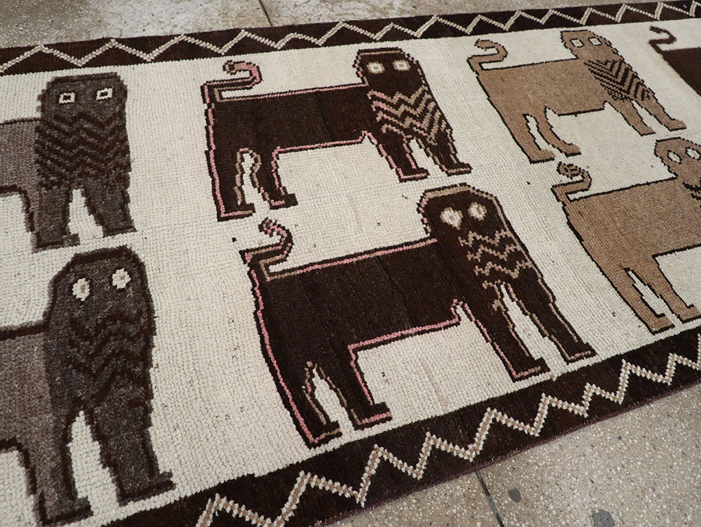 Vintage Turkish Anatolian Pictorial Runner, No.33266 - Galerie Shabab