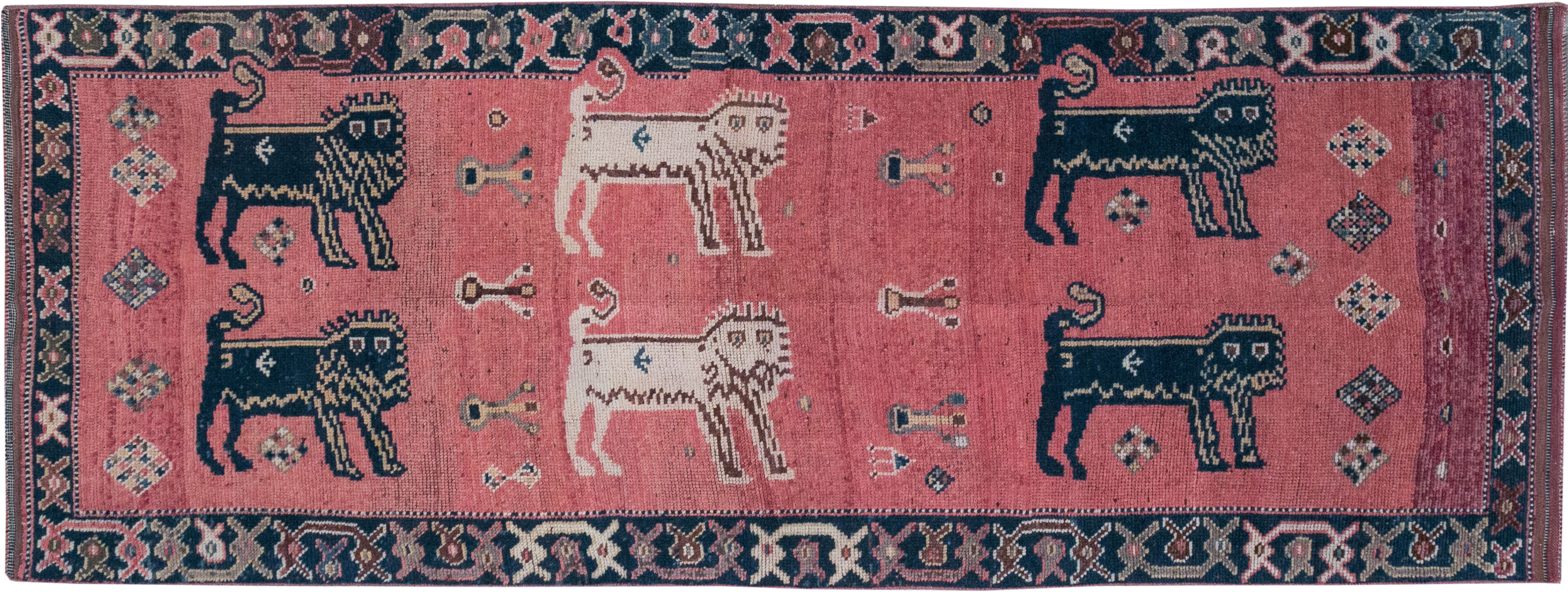 Vintage Turkish Anatolian Pictorial Runner, No.33267 - Galerie Shabab