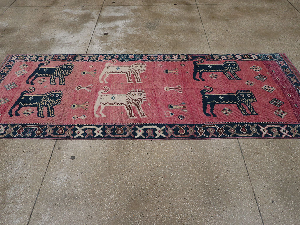 Vintage Turkish Anatolian Pictorial Runner, No.33267 - Galerie Shabab