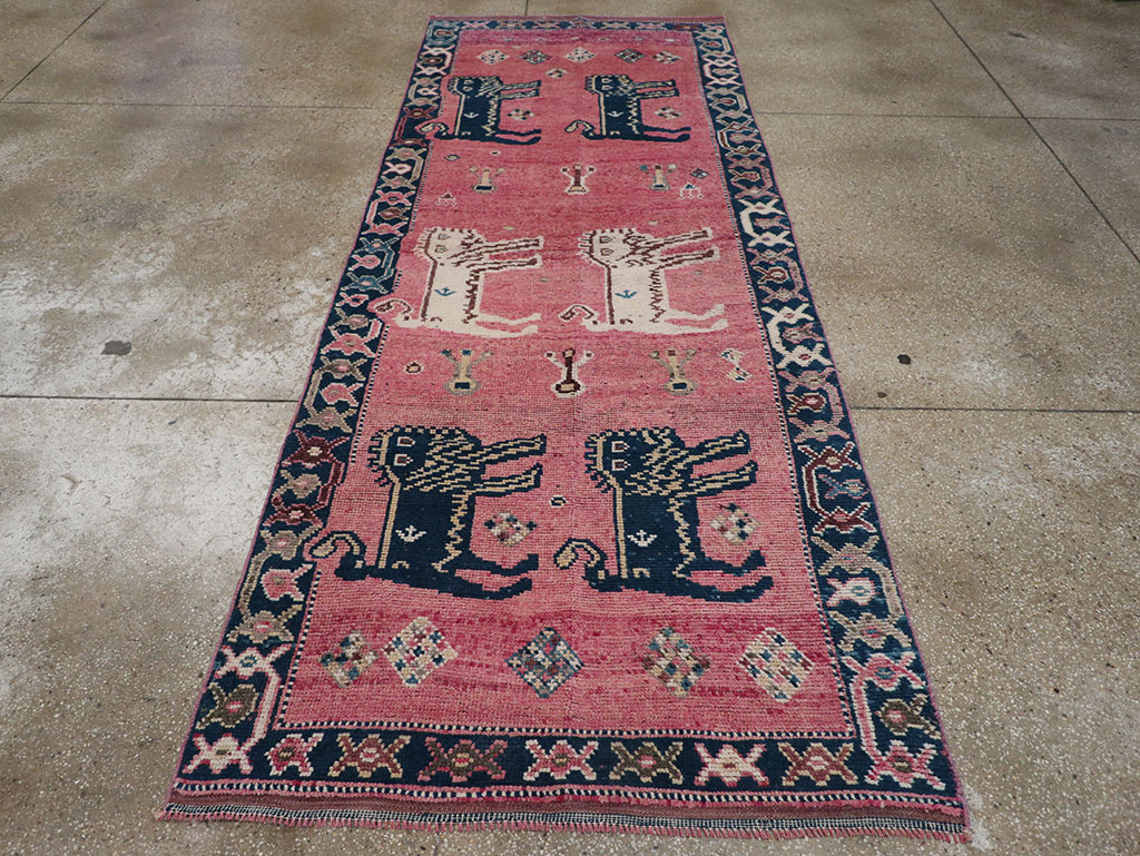 Vintage Turkish Anatolian Pictorial Runner, No.33267 - Galerie Shabab