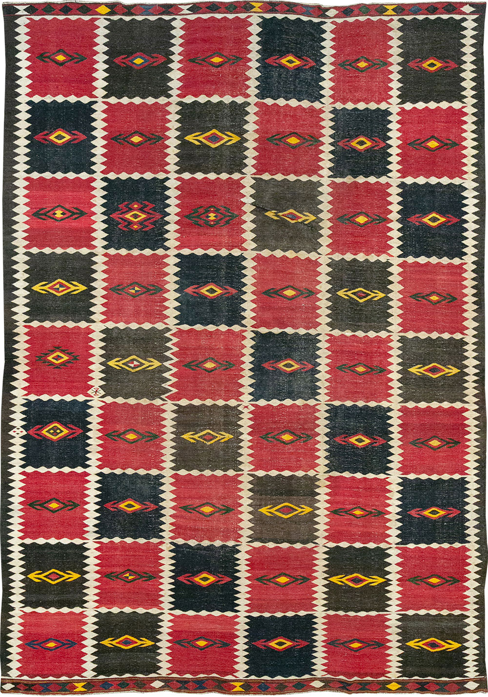 Vintage Afghan Flatweave Kilim Large Carpet, No.33270 - Galerie Shabab