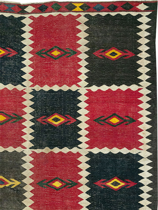 Vintage Afghan Flatweave Kilim Large Carpet, No.33270 - Galerie Shabab