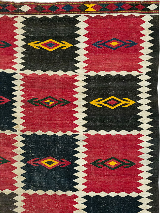 Vintage Afghan Flatweave Kilim Large Carpet, No.33270 - Galerie Shabab