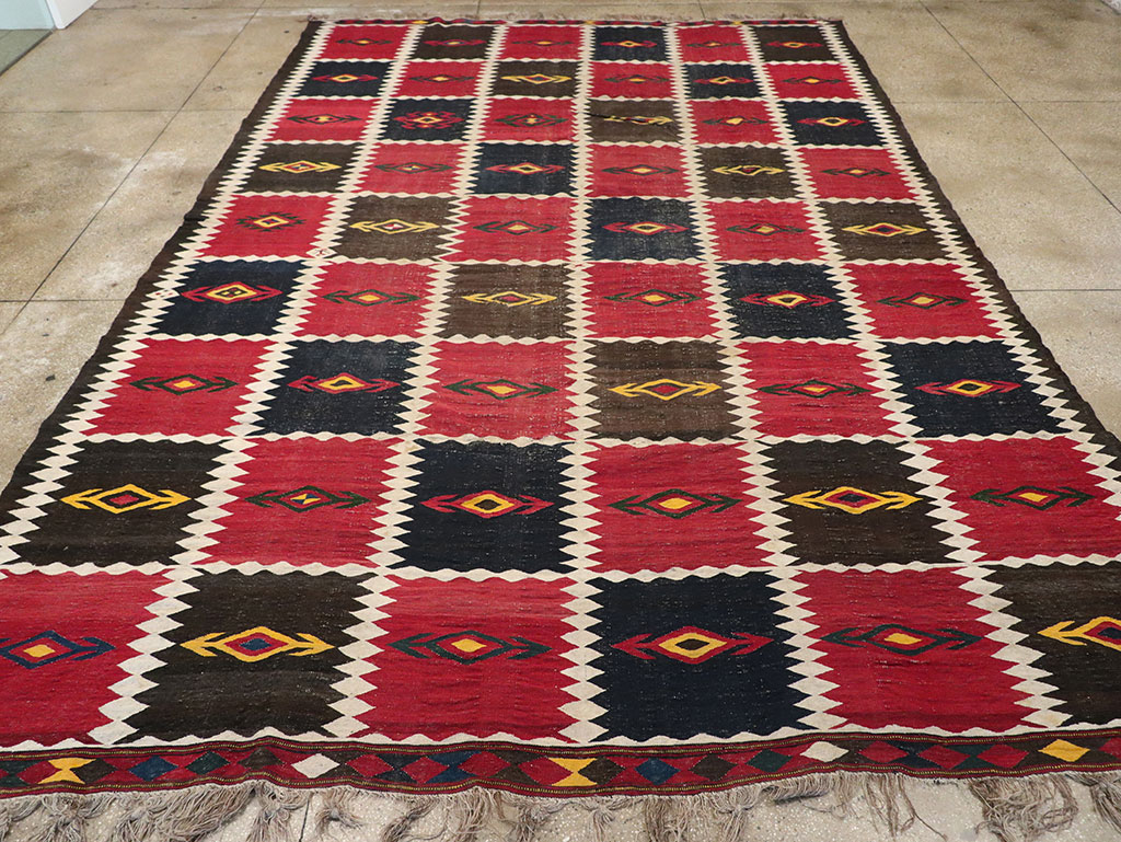 Vintage Afghan Flatweave Kilim Large Carpet, No.33270 - Galerie Shabab