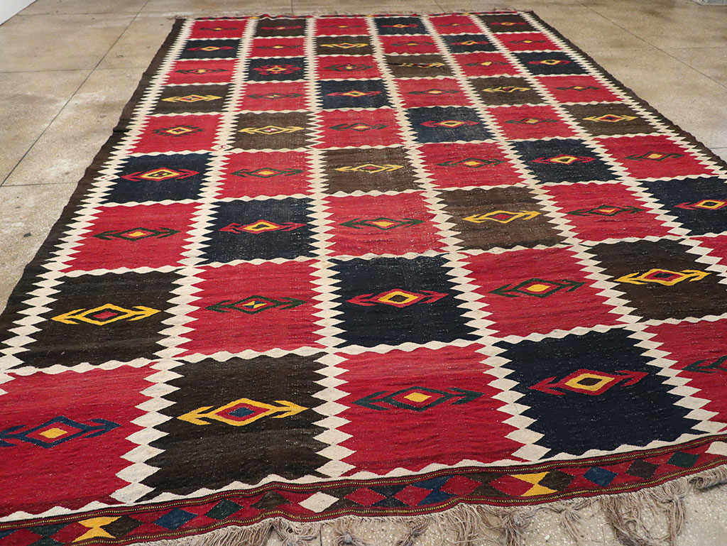 Vintage Afghan Flatweave Kilim Large Carpet, No.33270 - Galerie Shabab