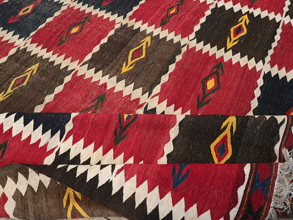 Vintage Afghan Flatweave Kilim Large Carpet, No.33270 - Galerie Shabab