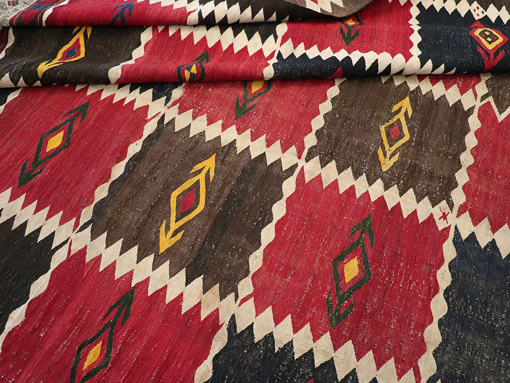 Vintage Afghan Flatweave Kilim Large Carpet, No.33270 - Galerie Shabab