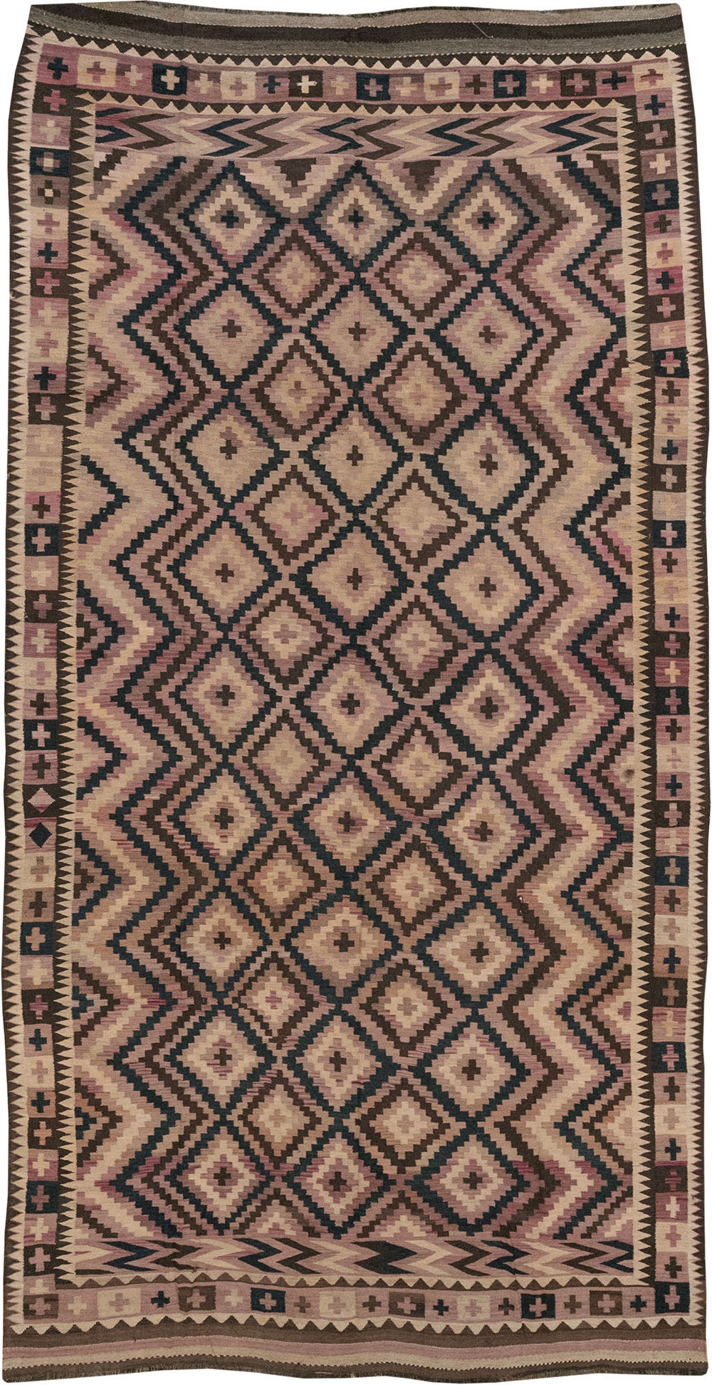 Vintage Afghan Flatweave Kilim Large Carpet, No.33271 - Galerie Shabab