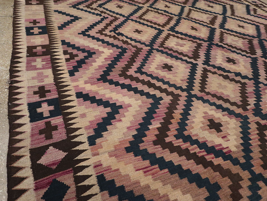 Vintage Afghan Flatweave Kilim Large Carpet, No.33271 - Galerie Shabab