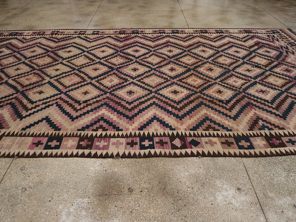 Vintage Afghan Flatweave Kilim Large Carpet, No.33271 - Galerie Shabab