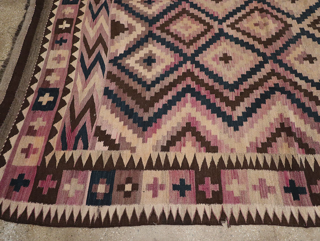 Vintage Afghan Flatweave Kilim Large Carpet, No.33271 - Galerie Shabab