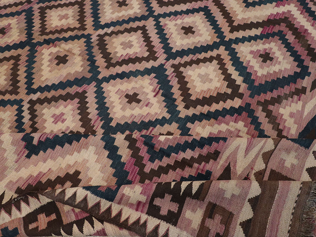 Vintage Afghan Flatweave Kilim Large Carpet, No.33271 - Galerie Shabab